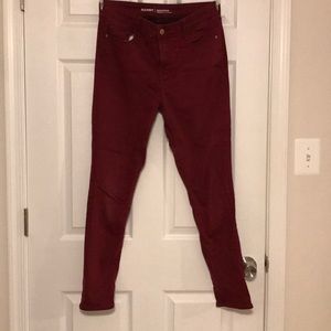 Burgundy skinny jeans